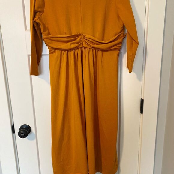 Jessica London NWOT Size 14W Plus Knit‎ Surplice Midi Day Dress Ultra Orange - Picture 6 of 6